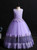 In Stock:Ship in 48 Hours Purple Tulle Lace Flower Girl Dress With Beading