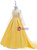 In Stock:Ship in 48 Hours Yellow Satin Long Sleeve Flower Girl Dress