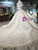 Champagne Ball Gown Tulle Lace Off the Shoulder Beading Wedding Dress