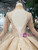 High Neck Long Sleeve Sequins High Neck Beading Champagne Wedding Dress