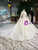 Champagne Tulle Lace Off the Shoulder Long Sleeve Wedding Dress With Beading