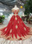 Red Sequins Off the Shoulder Appliques Beading Wedding Dress