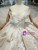 Champagne Sequins Appliques Sleeveless Backless Wedding Dress