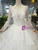 Ivory White Tulle Long Sleeve Backless Sequins Bateau Wedding Dress