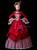 Red Satin Lace High Neck Palace Costumes Retro Vintage Gown