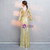 In Stock:Ship in 48 Hours Gold Sequins V-neck Long Sleeve Prom Dress