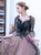 In Stock:Ship in 48 Hours Half Sleeve Square Black Tulle Prom Dress