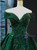 Green Ball Gown Sequins Off the Shoulder Quinceanera Dresses