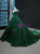 Green Ball Gown Sequins Off the Shoulder Quinceanera Dresses
