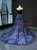 Blue Ball Gown Tulle Star Sequins Off the Shoulder Prom Dress