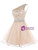 A-Line Purple Tulle One Sholuder Beading Crystal Homecoming Dress