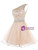 A-Line Purple Tulle One Shoulder Beading Crystal Homecoming Dress