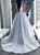 White Satin Illusion Plunging Neckline Wedding Dress With Bow