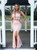 Pink Mermaid Two-Pieces V-neck Sleeveless Split Lace Prom Dress