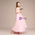 A-Line Pink Chiffon One Sholuder Pleats Long Flower Girl Dresses