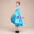 A-Line Simple Blue Satin Hi Lo Cap Sleeve Flower Girl Dress