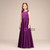 Simple Grape Purple Satin Backless Flower Girl Dress