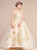 Champagne Ball Gown Embroidery Flower Tulle Flower Girl Dress