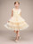 Yellow Tulle Lace Tired Straps Short Flower Girl Dress
