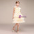 Yellow Tulle Lace Tired Straps Short Flower Girl Dress