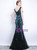 In Stock:Ship in 48 Hours Black Blue Sequins Mermaid V-neck Prom Dress