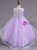 In Stock:Ship in 48 Hours Purple Hi Lo Appliques Flower Girl Dress