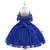In Stock:Ship in 48 Hours Royal Blue Straps Tulle Appliques Girl Dress