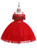 In Stock:Ship in 48 Hours Red Straps Tulle Appliques Girl Dress