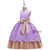 In Stock:Ship in 48 Hours Purple Satin Appliques Girl Dress With Bow