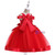 In Stock:Ship in 48 Hours Red Tulle Appliques Flower Girl Dress With Pearls Bow