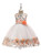 In Stock:Ship in 48 Hours White Tulle Orange Embroidery Flower Girl Dress