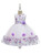 In Stock:Ship in 48 Hours White Tulle Purple Embroidery Flower Girl Dress