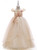 In Stock:Ship in 48 Hours Champagne Tulle Off the Shoulder  Appliques Girl Dress