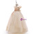 In Stock:Ship in 48 Hours Champagne Tulle Off the Shoulder  Appliques Girl Dress