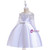 In Stock:Ship in 48 Hours White Satin Short Sleeve Straps Girl Dress