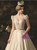 Ivory White Satin Lace V-neck Cap Sleeve Backless Wedding Dress