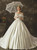 White Ball Gown Satin Straps Satin Wedding Dress With Train