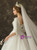 White Ball Gown Tulle Appliques Square Half Sleeve Wedding Dress