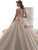 Champagne Ball Gown Satin Spaghetti Straps Beading Flower Wedding Dress