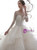 Champagne Long Sleeve Tulle Beading Sequins Backless Wedding Dress