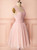 A-Line Pink Tulle Straps Pleats Beading Homecoming Dress