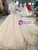 Champagne Tulle Sequins Off the Shoulder Long Sleeve Appliques Luxury Wedding Dress