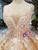 Champagne Tulle Appliques V-neck Backless Luxury Wedding Dress