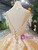 Champagne Tulle Lace Appliques High Neck Backless Luxury Wedding Dress