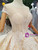 Champagne Tulle Lace Sequins Appliques Cap Sleeve Backless Luxury Wedding Dress