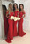 Mirusponsa red cap sleeve bridesmaid dresses long  bruidsmeisjes jurk