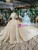 Champagne Sequins Off the Shoulder Luxury Wedding Dress With Beading