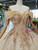 Tulle Sequins Off the Shoulder Champagne Ball Gown Luxury Wedding Dress