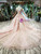 Pink Ball Gown Lace Appliques off the Shoulder Luxury Wedding Dress With Beading