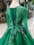 Green Ball Gown Tulle Sequins Long Sleeve Appliques Beading Luxury Wedding Dress